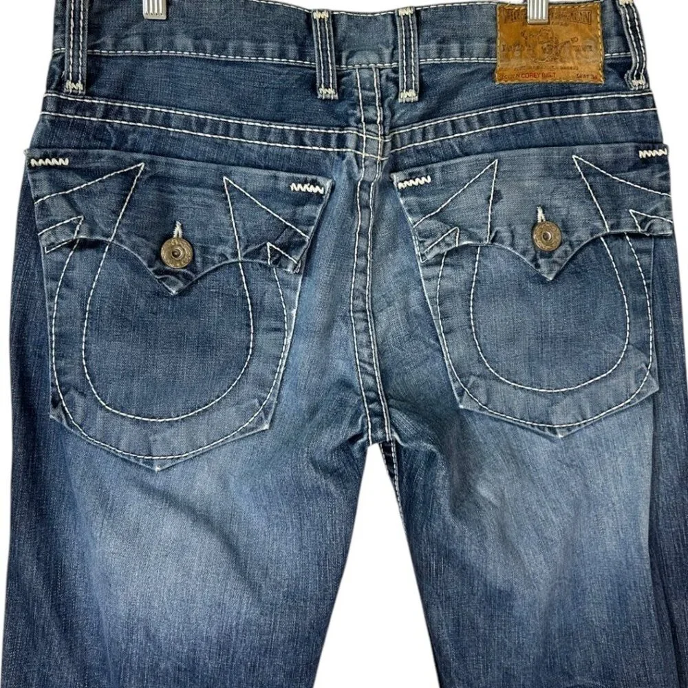 True Religion Corey Big T 34 Flap Pocket Bootcut Jeans Men's Size 38 W 32 L 10 I